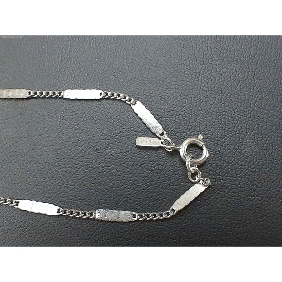 VTG Signed Monet Necklace Minimalist 15" Chain Lightweight Dainty Silver Tone - Picture 3 of 4